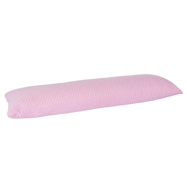 Lavish Home Pink Hypoallergenic Memory Foam Body Pillow with Removable Cover