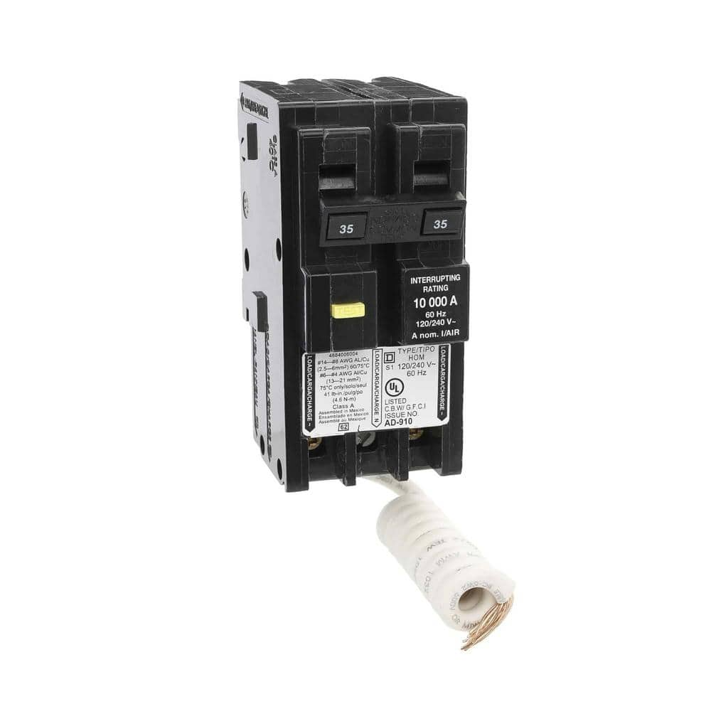 Square D Homeline 35 Amp 2-Pole GFCI Circuit Breaker HOM235GFIC - The ...