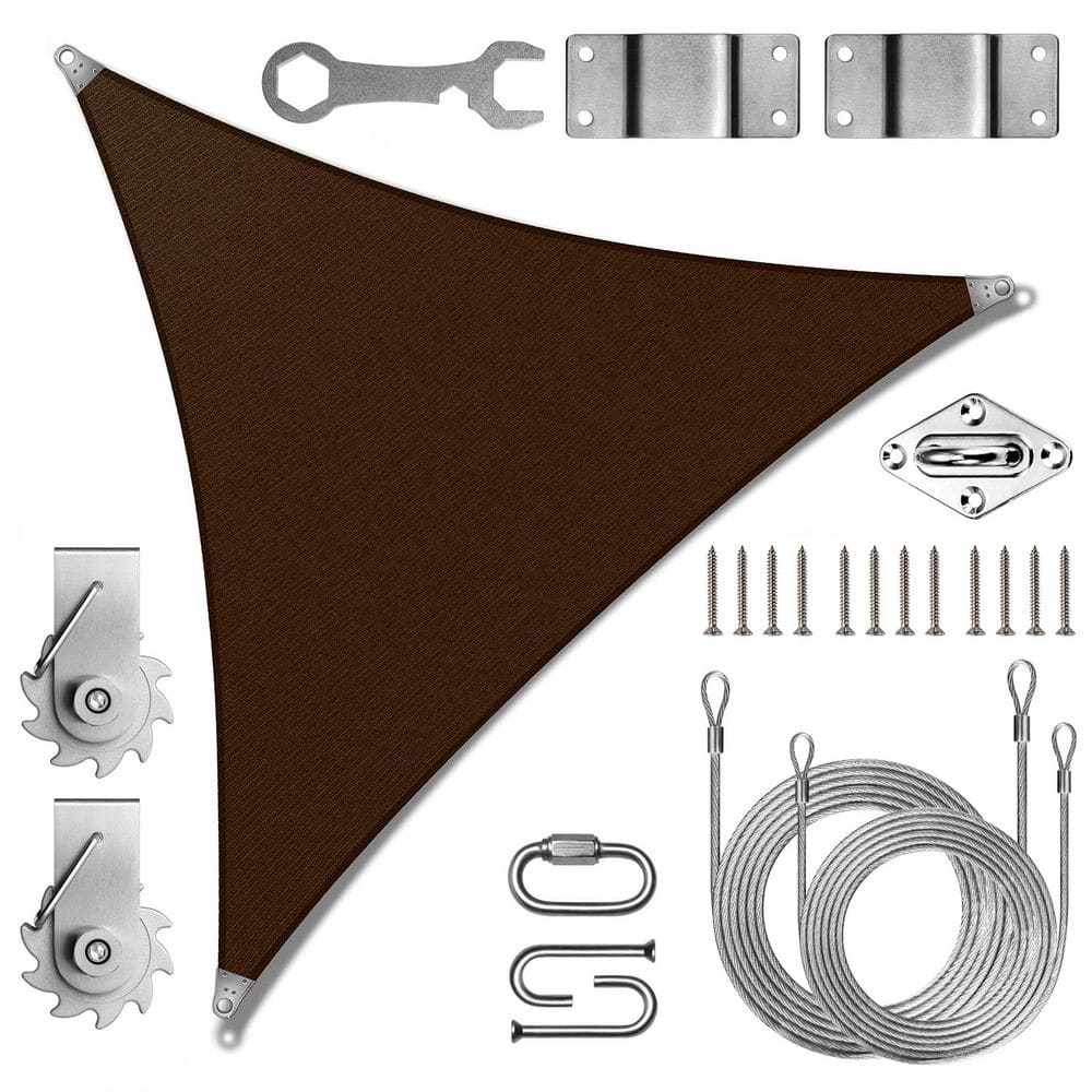 Super Ring 26 ft. x 26 ft. x26ft. Triangle Sun Shade Sail with Winch Kit-Brown price history on PriceWatchPro