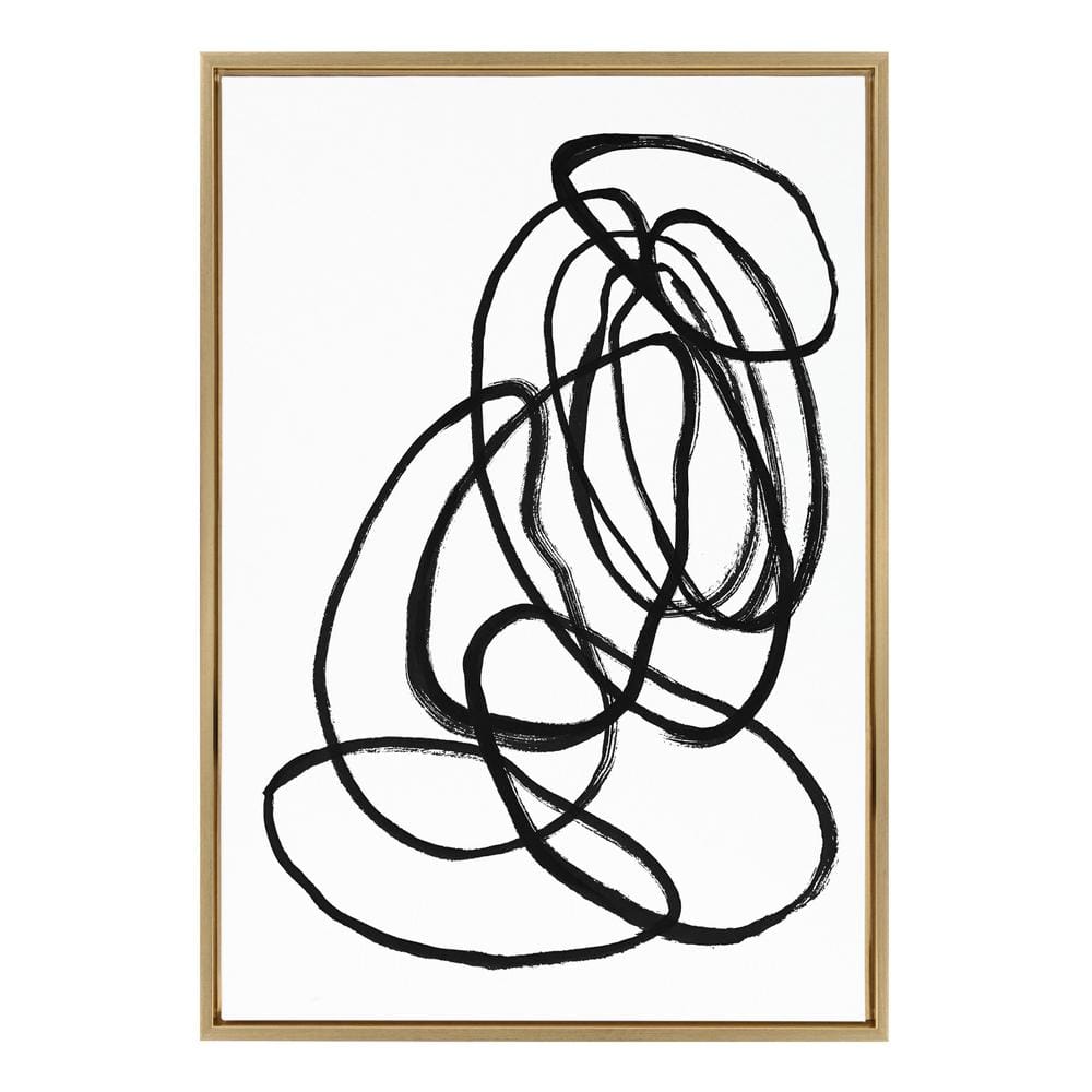 Gold Abstract Canvas Wall Art, 23x33, Lightweight Frame