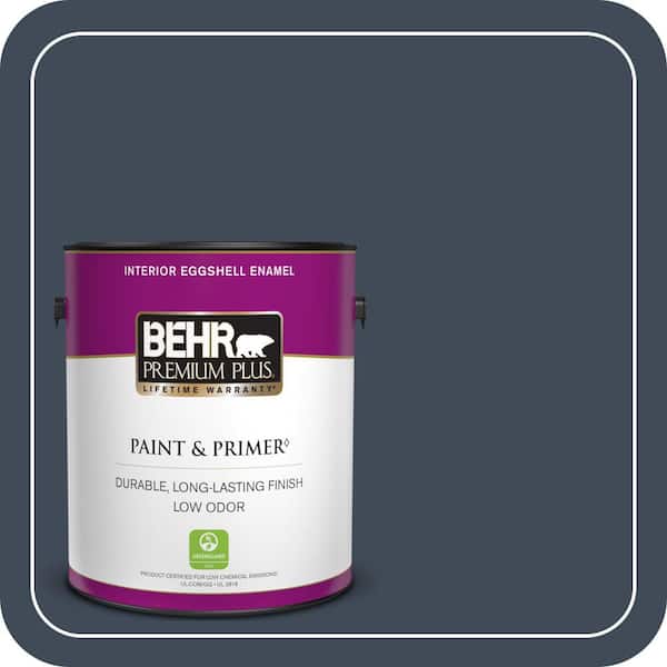 BEHR PREMIUM PLUS 1 gal. #PPF-58 Dark Night Eggshell Enamel Low Odor Interior Paint & Primer