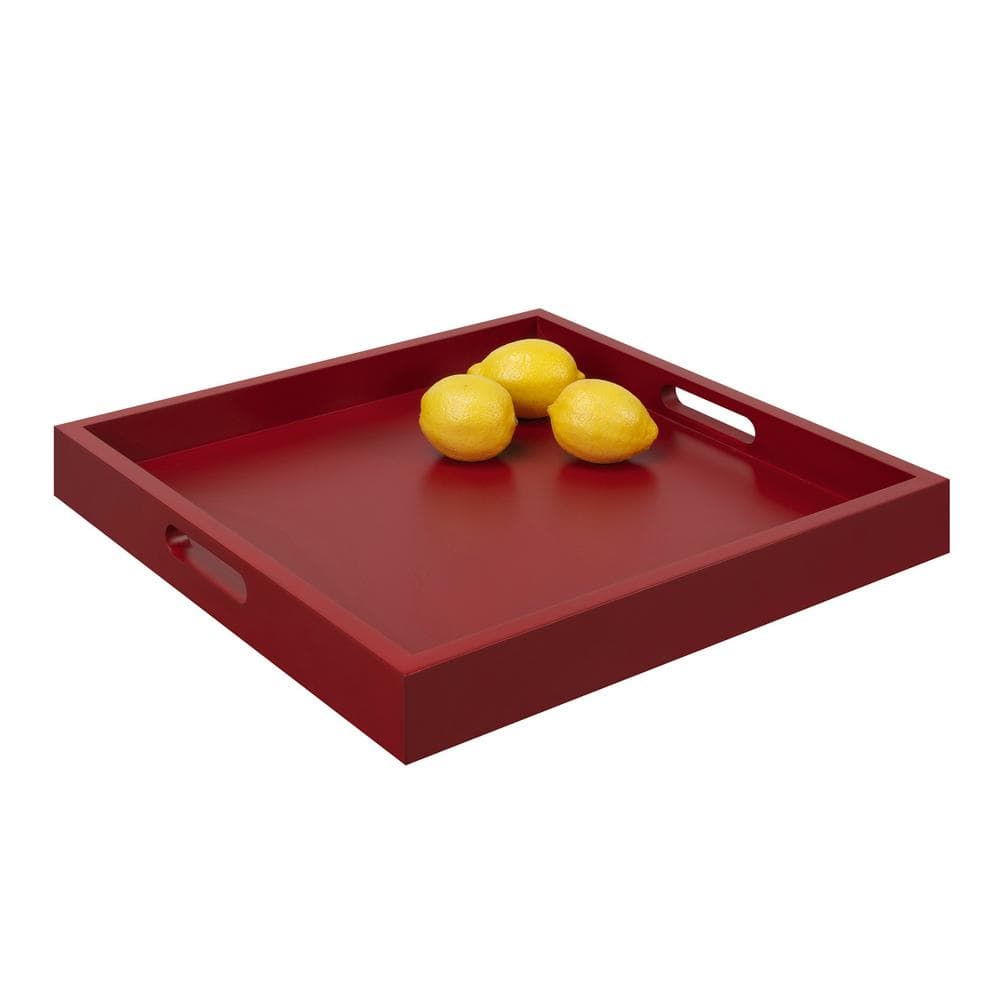 Palm Beach Red Painted Wood Multi-Use Serving Tray