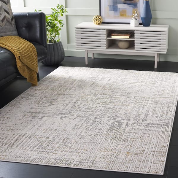 Prestige 5 ft. x 8 ft. Ivory/Gray Distressed Abstract Area Rug