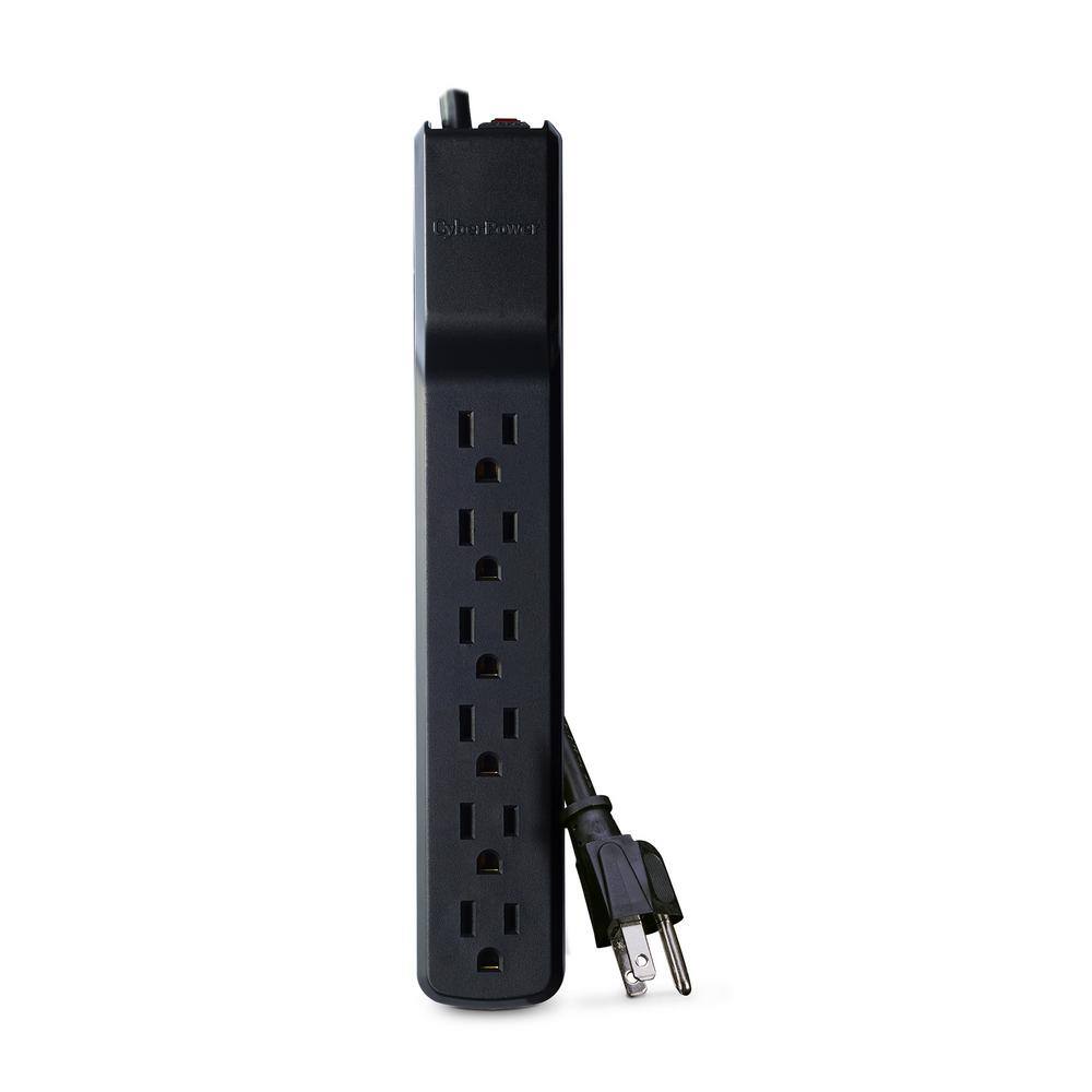 POWER OUTLET 735 Joules 6-Outlet Surge Protector Power Strip PACK 4PC