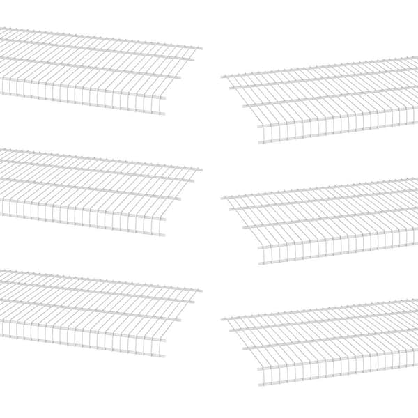 72 in. L x 16 in. D White Close Mesh Wire Closet Shelf (6-Pack)