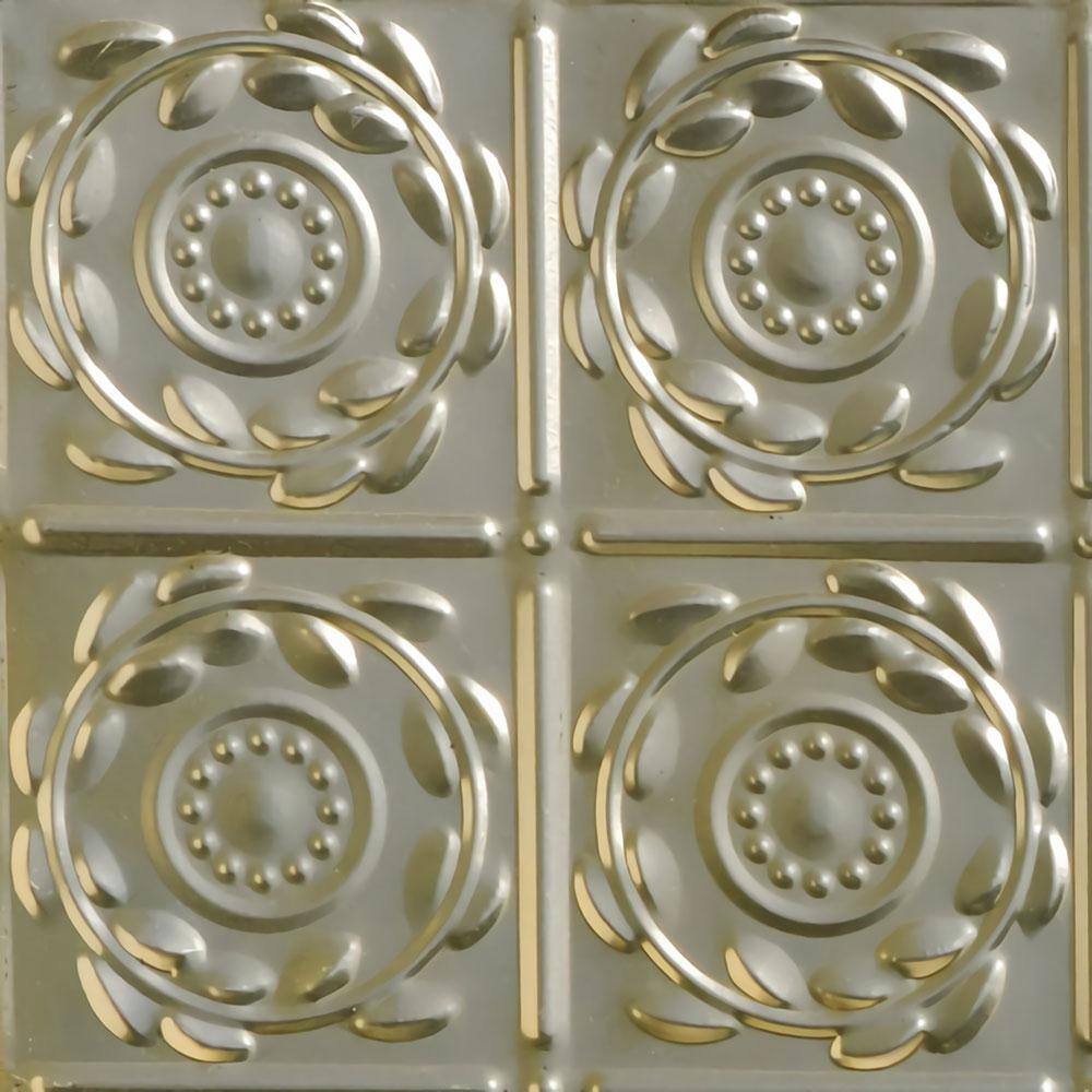 Take Home Sample - Crowning Glory Gold Nugget 1 ft. x 1 ft. Decorative Tin Style Nail Up Ceiling Tile (1 sq. ft./case) price history on PriceWatchPro