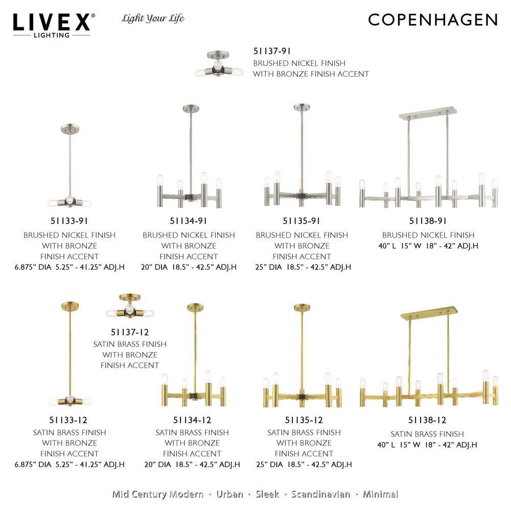 Copenhagen Satin Brass 13.5" Semi-Flush Mount Industrial Ceiling Light