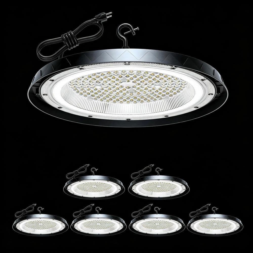 AIKVSXER 12.5 in. 80000 Lumen Black Integrated LED UFO High Bay