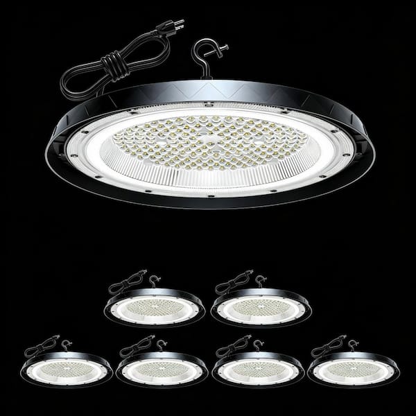 AIKVSXER 12.5 in. 80000 Lumen Black Integrated LED UFO High Bay
