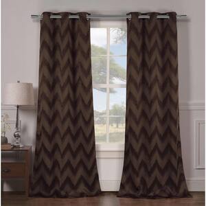 HouseLookHome Blackout Curtain Panels Chevron Balloon Curtain Shade Retro Coat of Arms for French Doors Rod Pocket Panel 23 W x 63 L