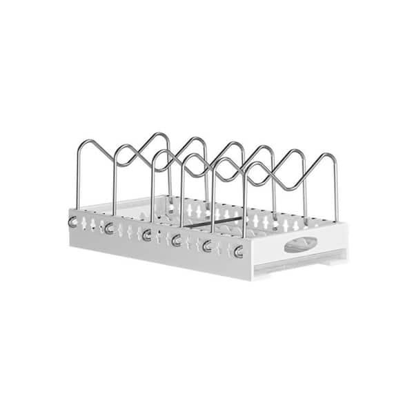 Pull-Out Pots and Pans Lid Plate Draining Rack, Cabinet Built-In Draining Rack for Kitchen Home
