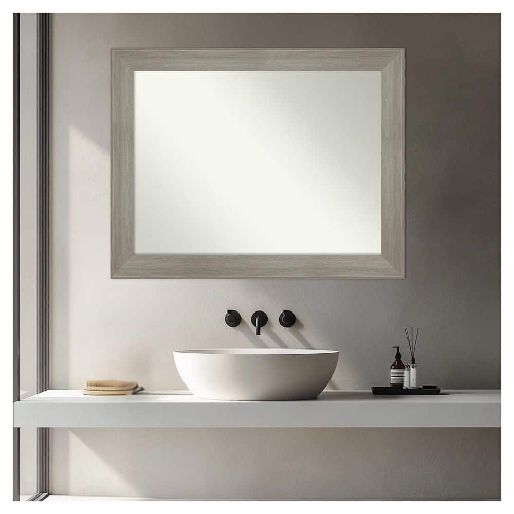 Grand Greywash Narrow 21.75 in. x 27.75 in. Non-Beveled Casual Rectangle Framed Bathroom Wall Mirror price history on PriceWatchPro