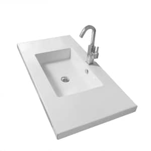 Mars Wall Mounted Ceramic Bathroom Sink in White