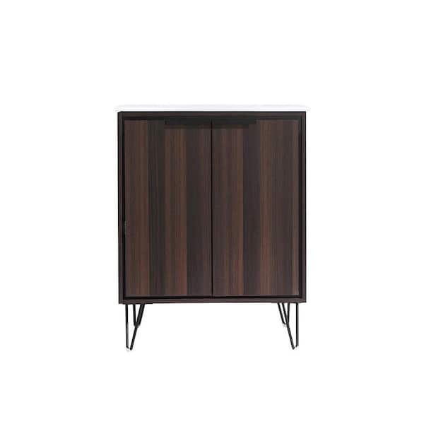 taholi 24 in. Bathroom Vanity Set with Ceramic sink in Walnut
