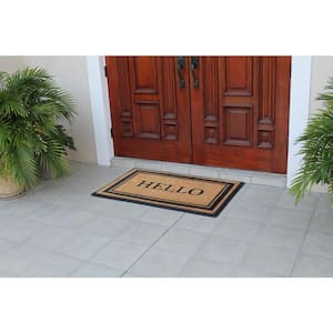 A1HC Black Border 30 in x 48 in Rubber and Coir Thin Profile Outdoor Entrance Durable Doormat