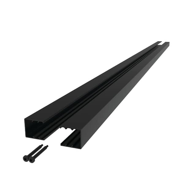 Barrette Outdoor Living Mixed Materials 2-Piece Top/Bottom Matte Black Aluminum Fence Channel Kit for Vinyl Infill