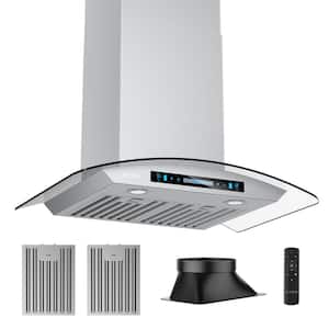 30 in. 900 CFM Ducted Wall Mount Range Hood Tempered Glass in Stainless Steel with Intelligent Gesture Sensing