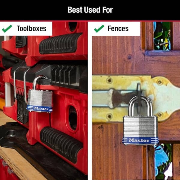 Outdoor Padlock with Key, 1-9/16 in. Wide