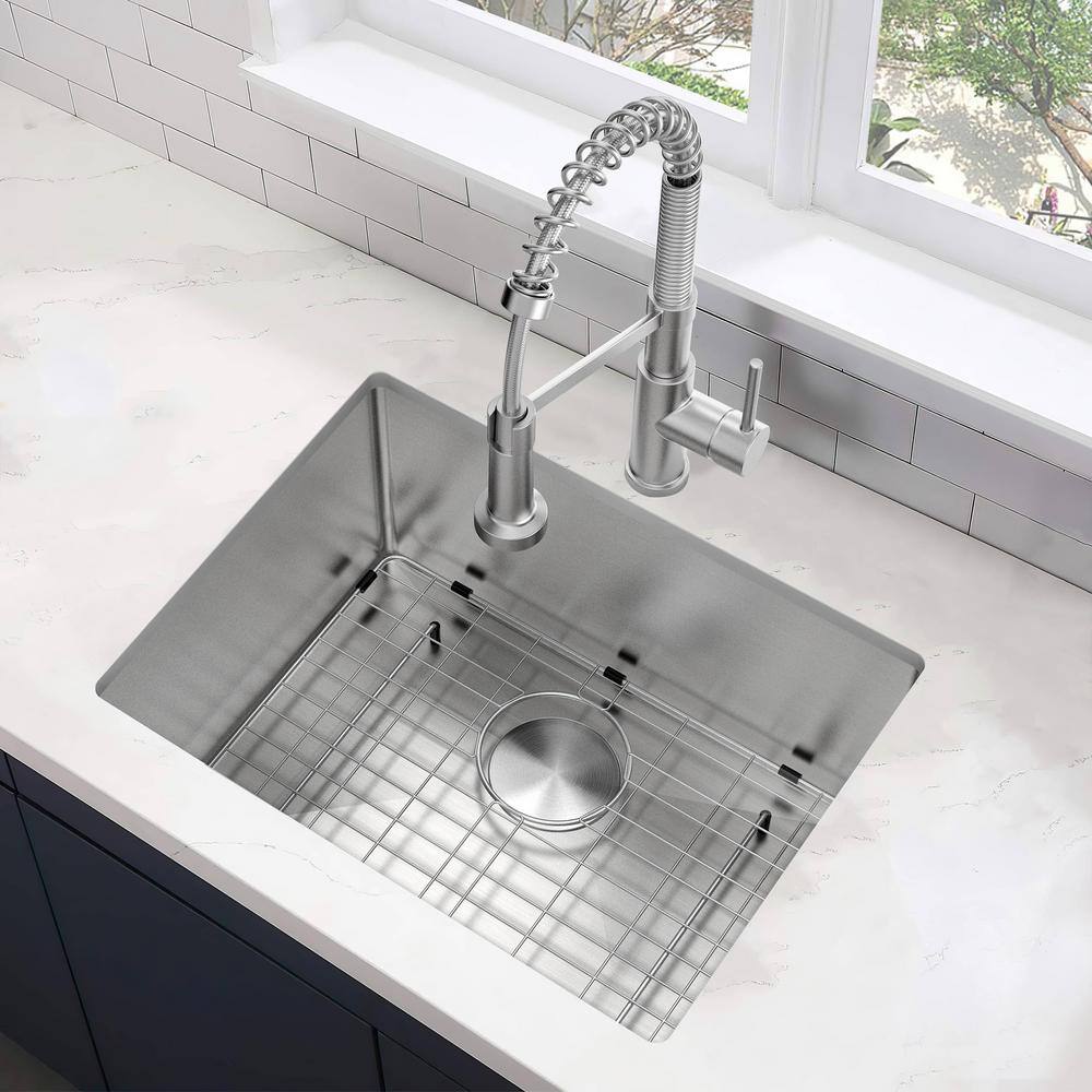 23'' Brushed Stainless Steel Single Bowl Undermount Kitchen Sink