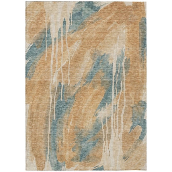 Chantille Machine Washable Indoor/Outdoor Abstract ACN3036 Wheat 10 ft. x 14 ft. Area Rug