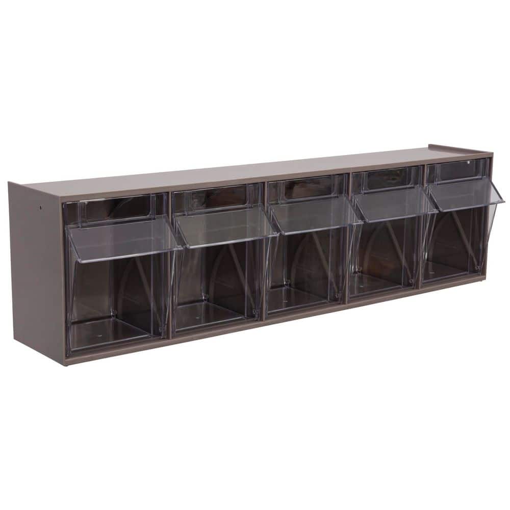 23.63 in. W x 5.58 in. D x 6.5 in. H, 5-Compartment Cabinet Small Parts Organizer Storage Bins, Mauve (1-Pack) price history on PriceWatchPro