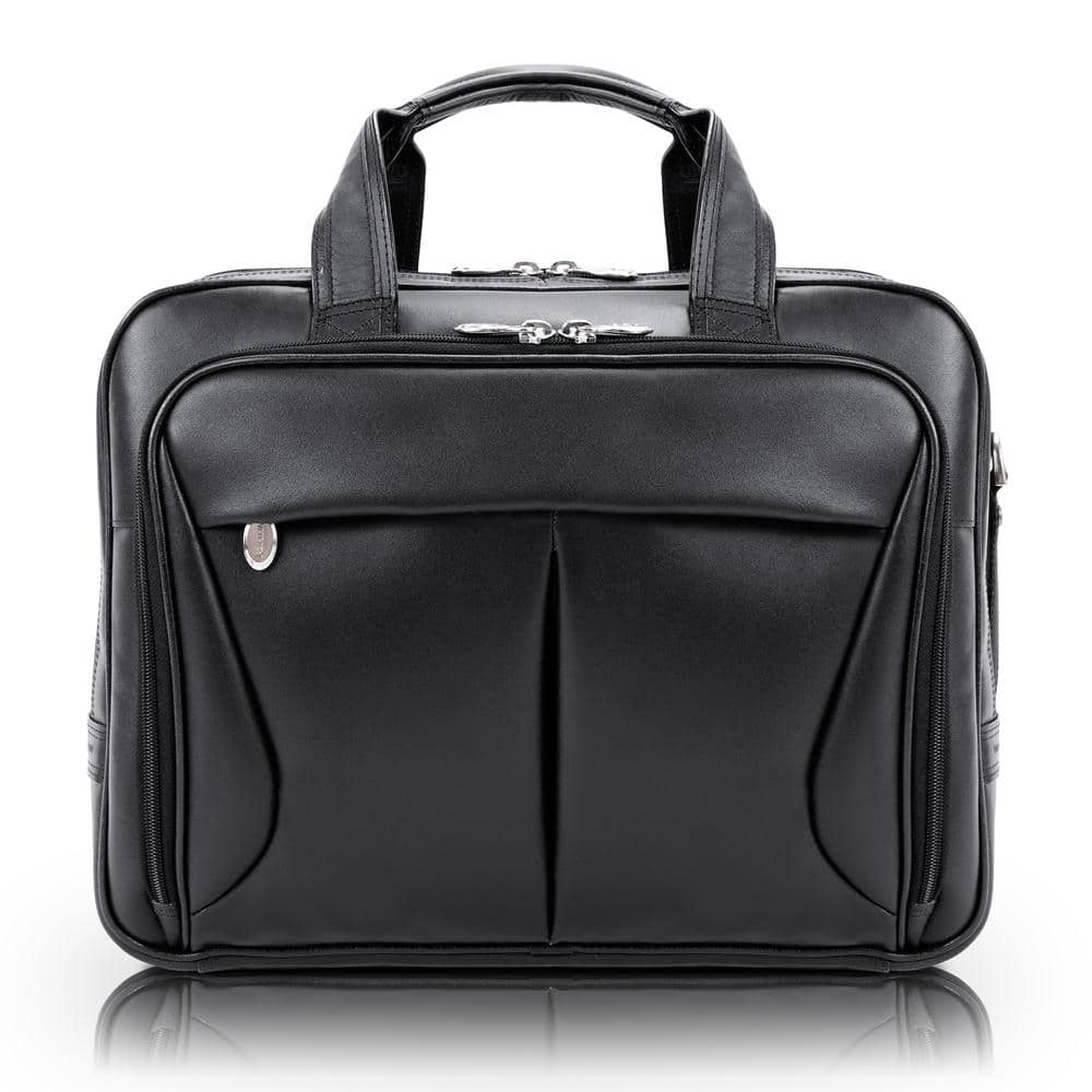 McKLEIN Pearson Top Grain Cowhide Black Leather 17 in. Expandable ...