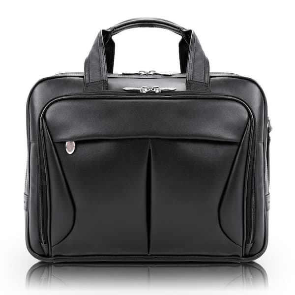 Report Business bag - Black -Men's Leather bag - Leather Laptop bag for Men  - Made in France