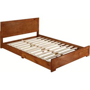 Oxford 82.3 in. Brown Cherry Queen Platform Bed