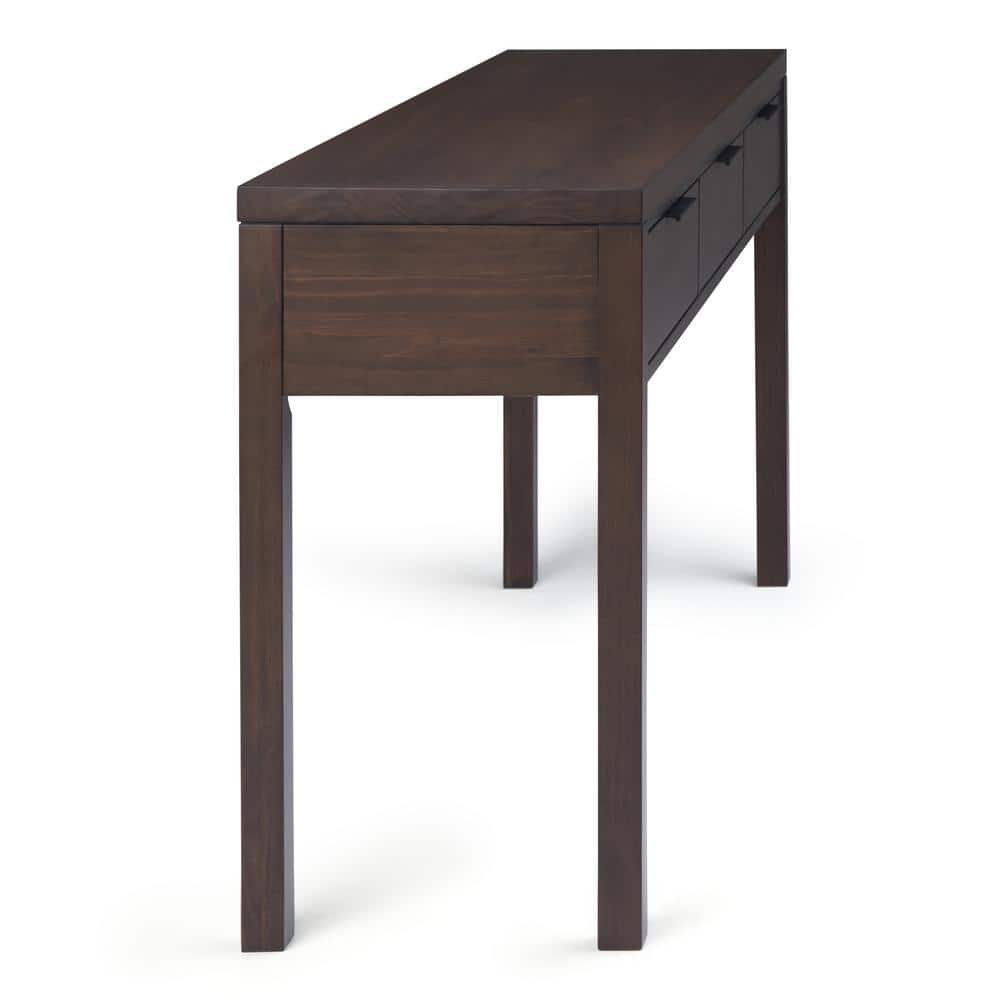 Hollander Warm Walnut Solid Wood Wide Console with Storage