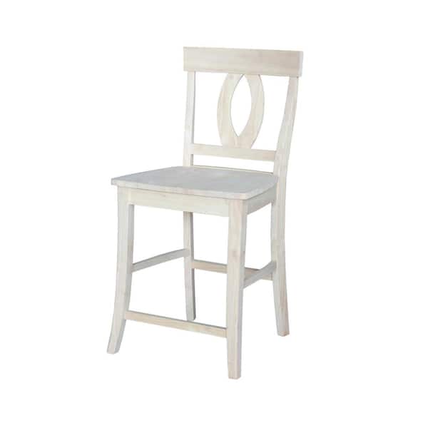 International Concepts 24 in. Unfinished Wood Bar Stool