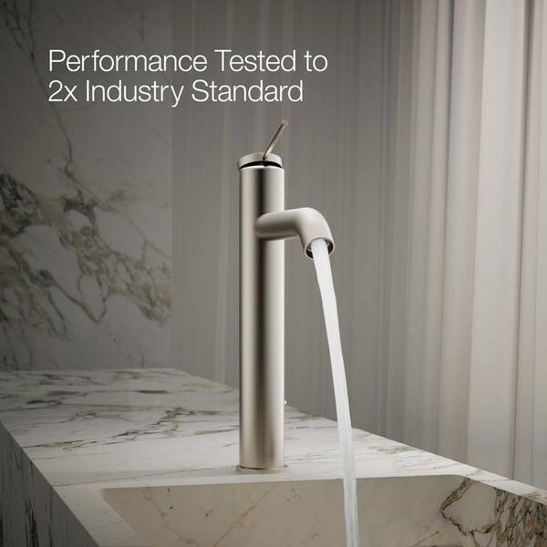 KOHLER Components Single Hole Single-Handle Tall Sink Bathroom Faucet in Vibrant Brushed Nickel