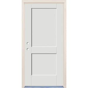 32 in. x 80 in. 2-Panel Right-Hand Alpine Fiberglass Prehung Front Door w/4-9/16 in. Frame and Nickel Hinges