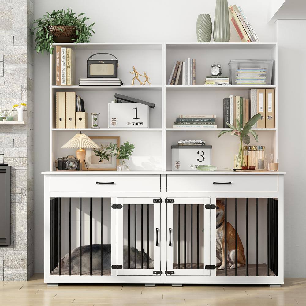 FUFU&GAGA Dog House Furniture Style Dog Crate Storage Cabinet, Indoor ... - Big Dog Crate Homes With Storage And Budget Cabin Kits