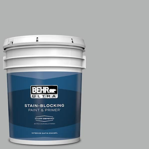 BEHR ULTRA 5 gal. #PPU26-08 Silverstone Extra Durable Satin Enamel Interior Paint & Primer