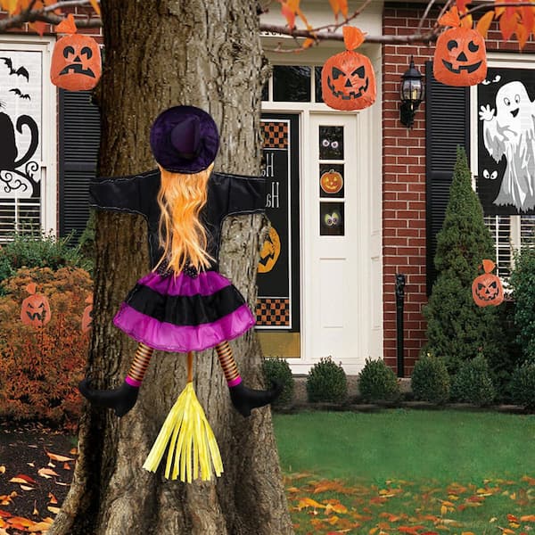OGETFUUR 3.7 ft. Witch Outdoor Halloween Decoration, Solar