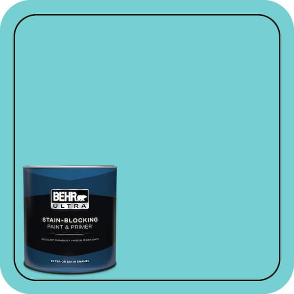 BEHR ULTRA 1 qt. #P460-3 Soft Turquoise Satin Enamel Exterior Paint & Primer