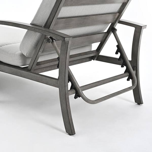 Belvedere Chaise in Quartz Grey Aluminum and Latte Mesh