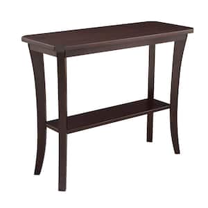 Boa 38 in. W x 14 in. D Chocolate Cherry Rectangle Wood Console Table with Shelf