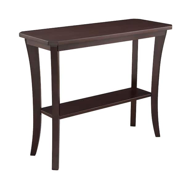 Leick Home Boa 38 in. W x 14 in. D Chocolate Cherry Rectangle Wood Console Table with Shelf