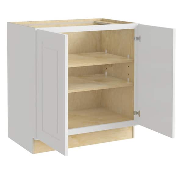 Home Decorators Collection Grayson 36 in. W x 24 in. D x 34.5 in. H Assembled Plywood Full Height Door Base Kitchen Cabinet in Pacific White