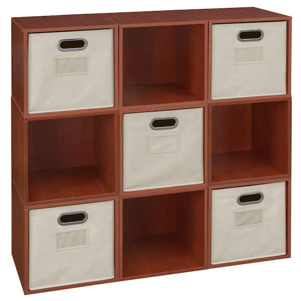 Niche 39 in. H x 39 in. W x 13 in. D Wood 9- Cube Organizer ...