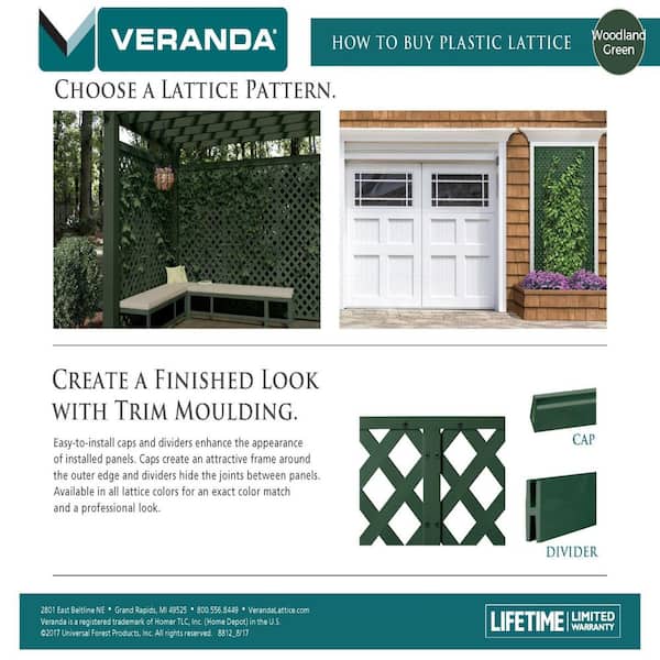 Veranda 8 ft. Woodland Green Vinyl Lattice Cap 82970 - The Home Depot
