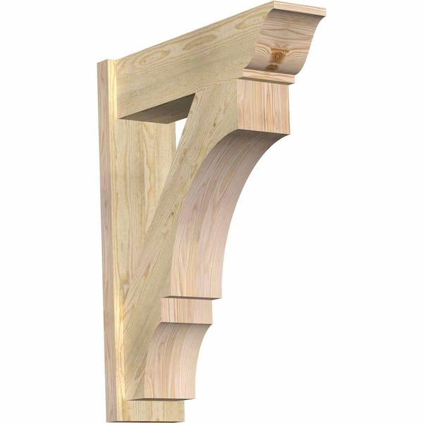 Ekena Millwork 8 in. x 36 in. x 28 in. Balboa Traditional Rough Sawn Douglas Fir Outlooker