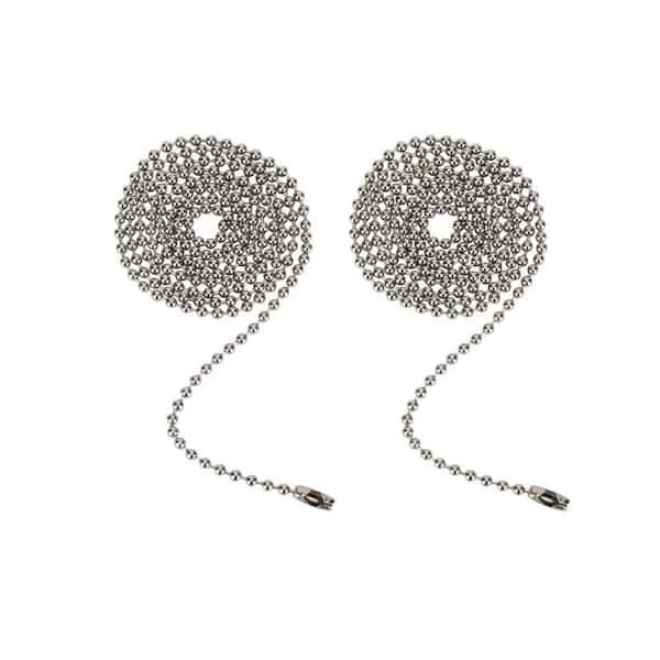 3 Feet Brushed Pewter Beaded Pull Chain with Connector (2-Pack)