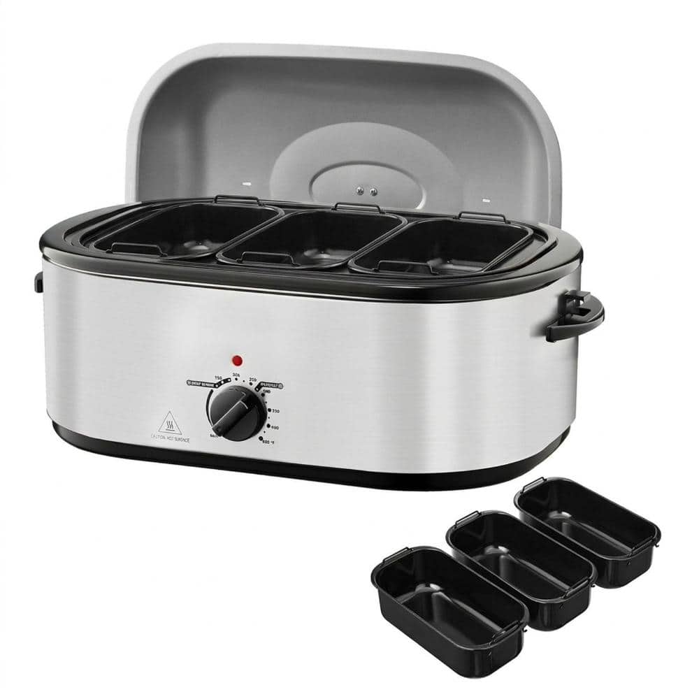 24 Qt Electric Roaster Oven, 150-450°F, 3-Bin Buffet Server, Self-Basting Lid, Defrost/Warm price history on PriceWatchPro