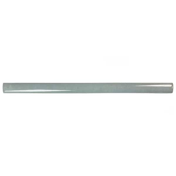 Coco Demi-Bullnose Glossy Blue Grass 1/2 in. x 7-7/8 in. Glossy Ceramic Wall Tile Trim