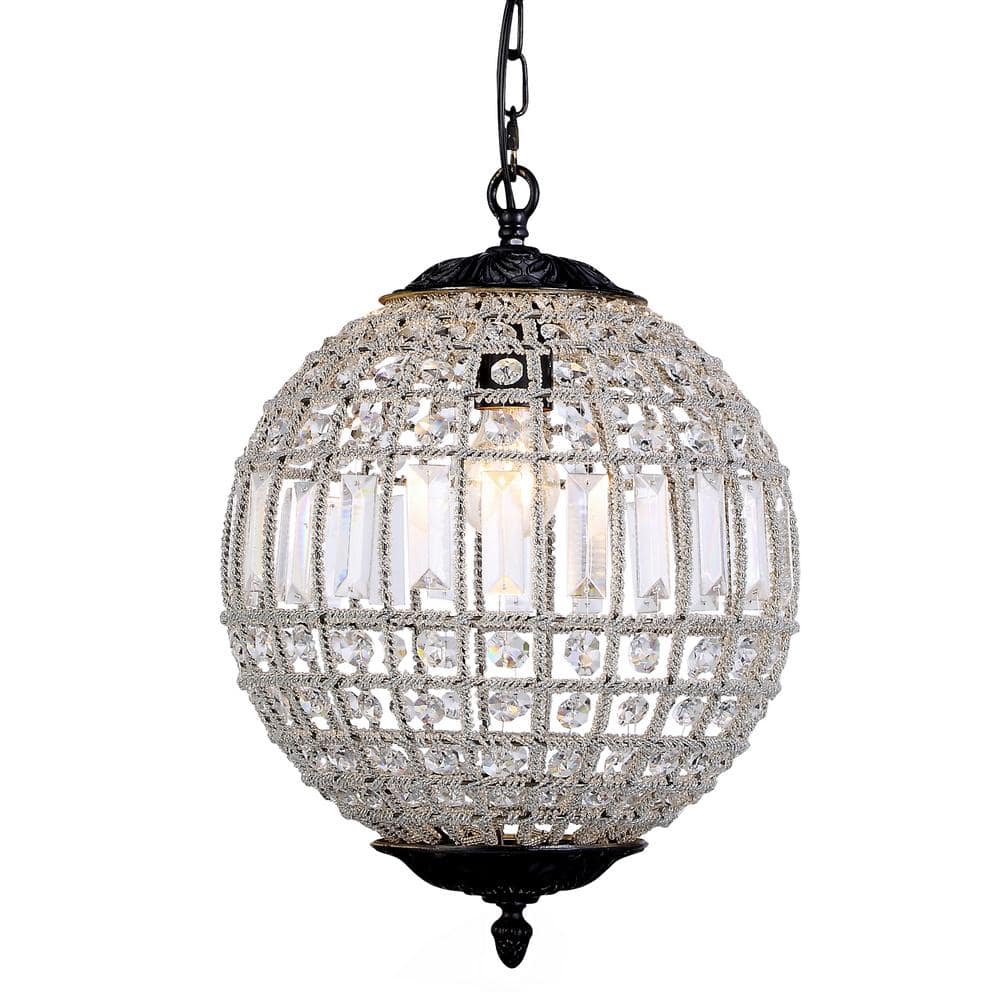 Timeless Home 12 in. 1-Light Dark Bronze Pendant Light, Bulbs Not Included