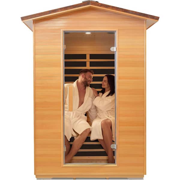 Moray 1-2 Person Outdoor Hemlock Infrared Sauna with 8 Far-Infrared Carbon Crystal Heaters