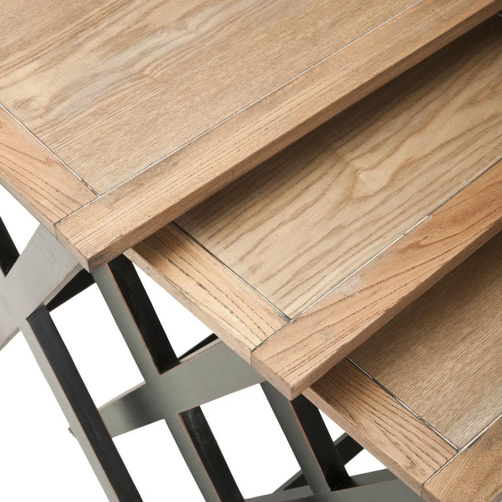 Jack Black and Oak Rectangular Stacking Tray Tables