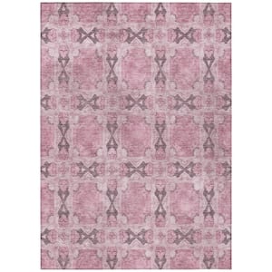 Chantille ACN564 Pink 5 ft. x 7 ft. 6 in. Machine Washable Indoor/Outdoor Geometric Area Rug